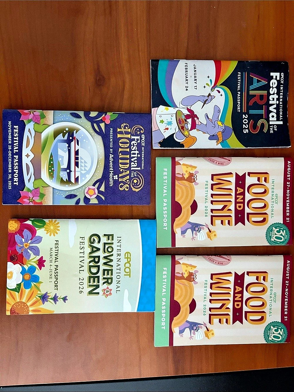 Disney EPCOT Festival Passport Collection Booklets Multicolor